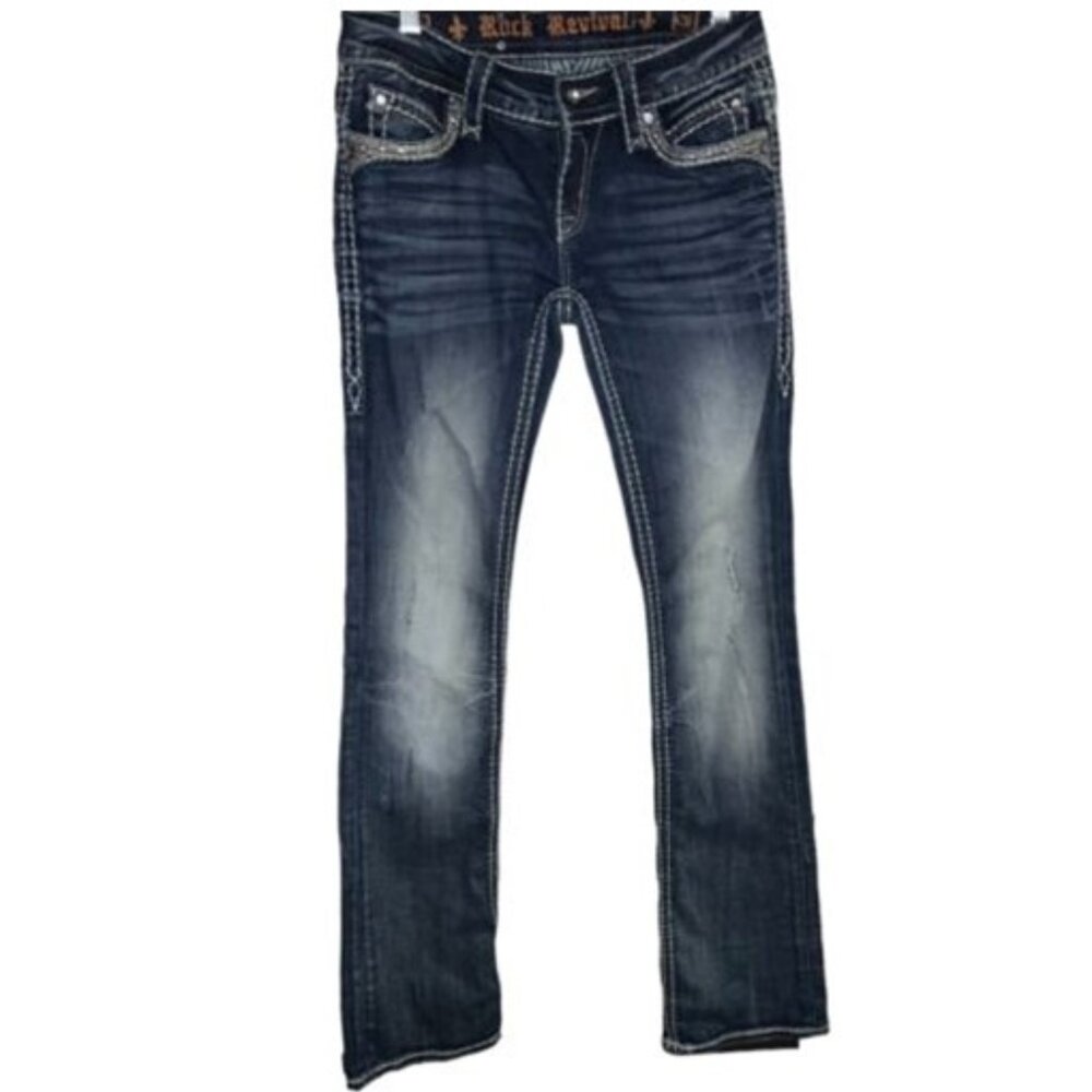 Women’s Rock Revival Eleanor Easy Boot Cut Medium Wash Jeans Size 26